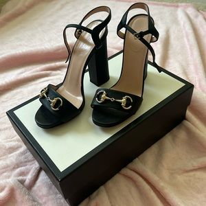 Authentic Gucci horsebit high heel sandals